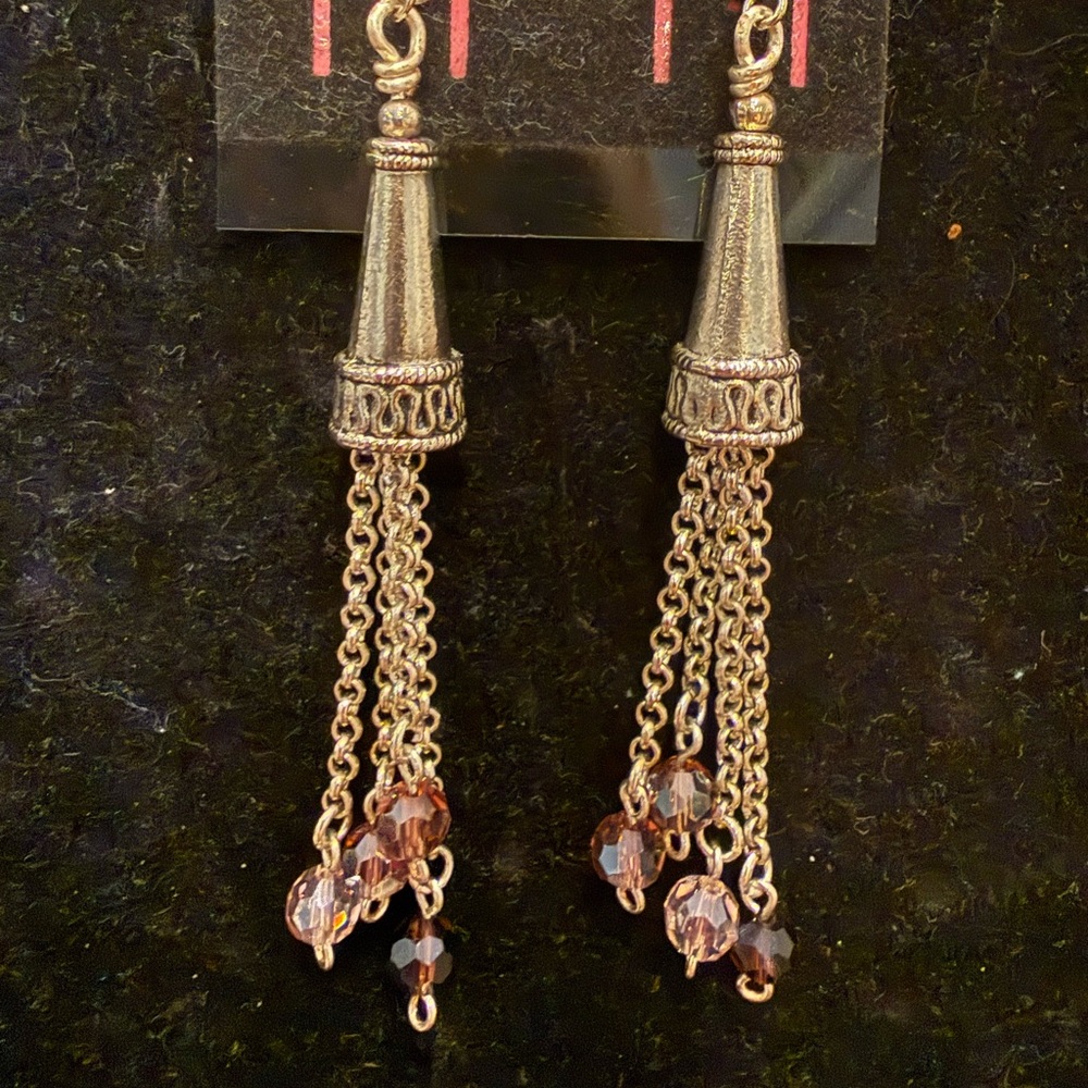 Elegant Silver Tassel Earrings